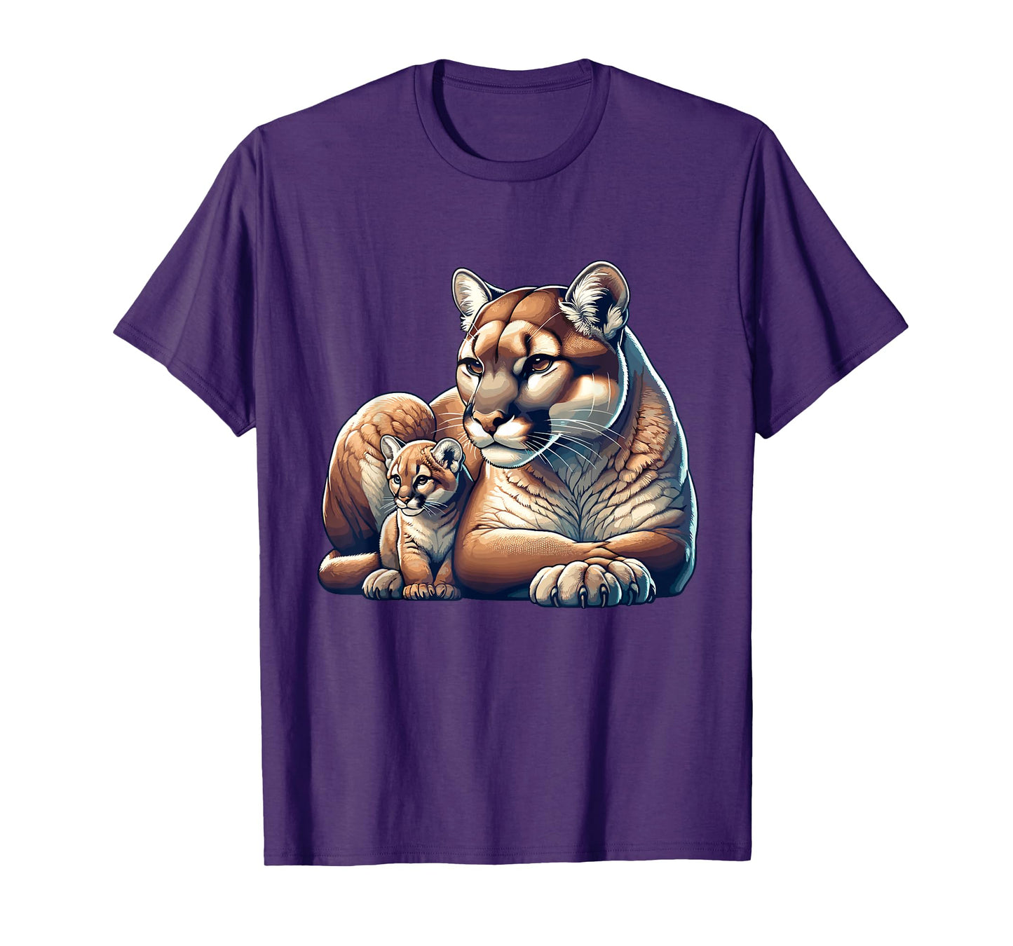 Mountain Lion Cougar Mom Baby Kitten T-Shirt
