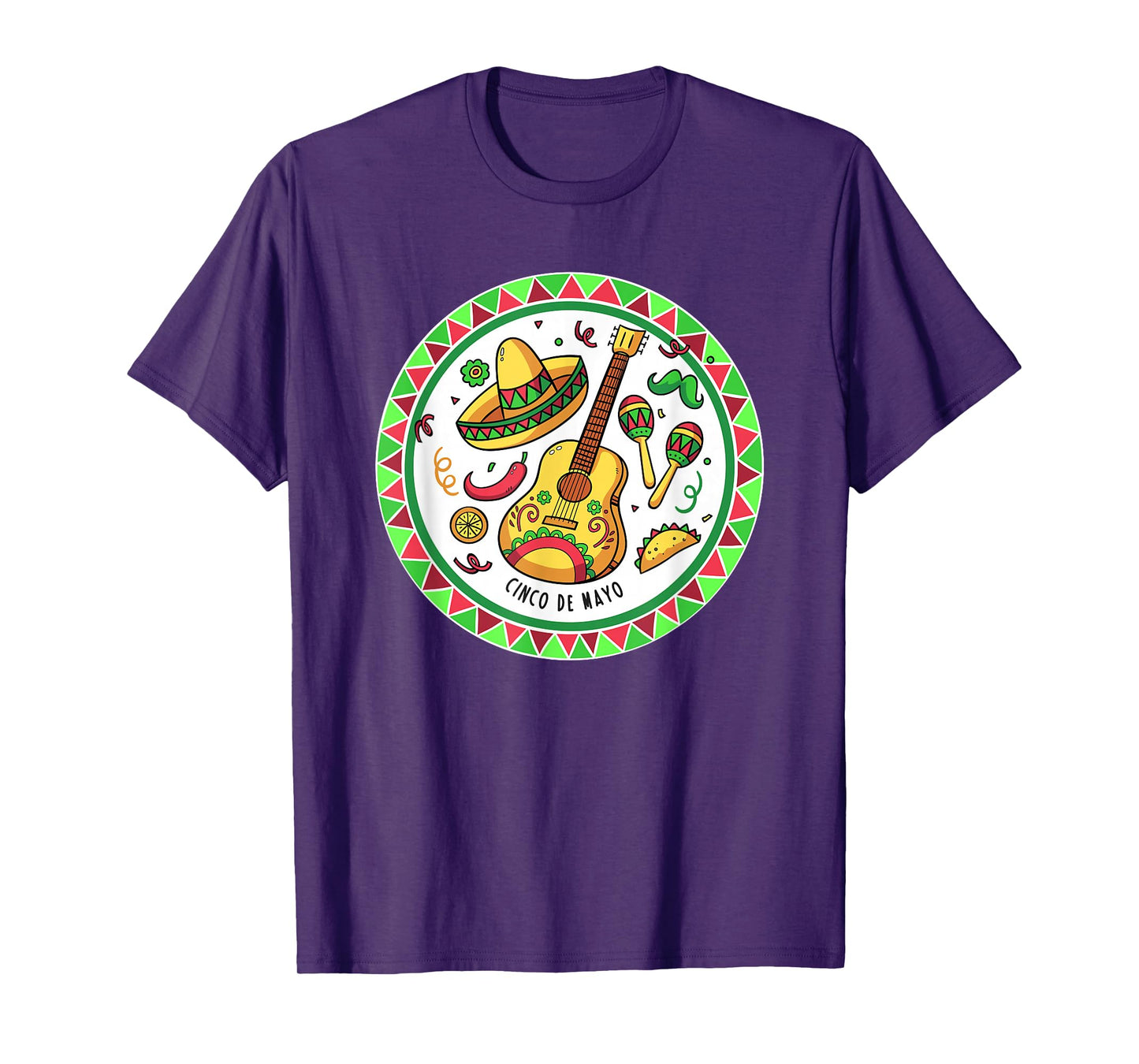 Cinco de Mayo Mexico Party Guitar Sombrero Chilli Outfit T-Shirt