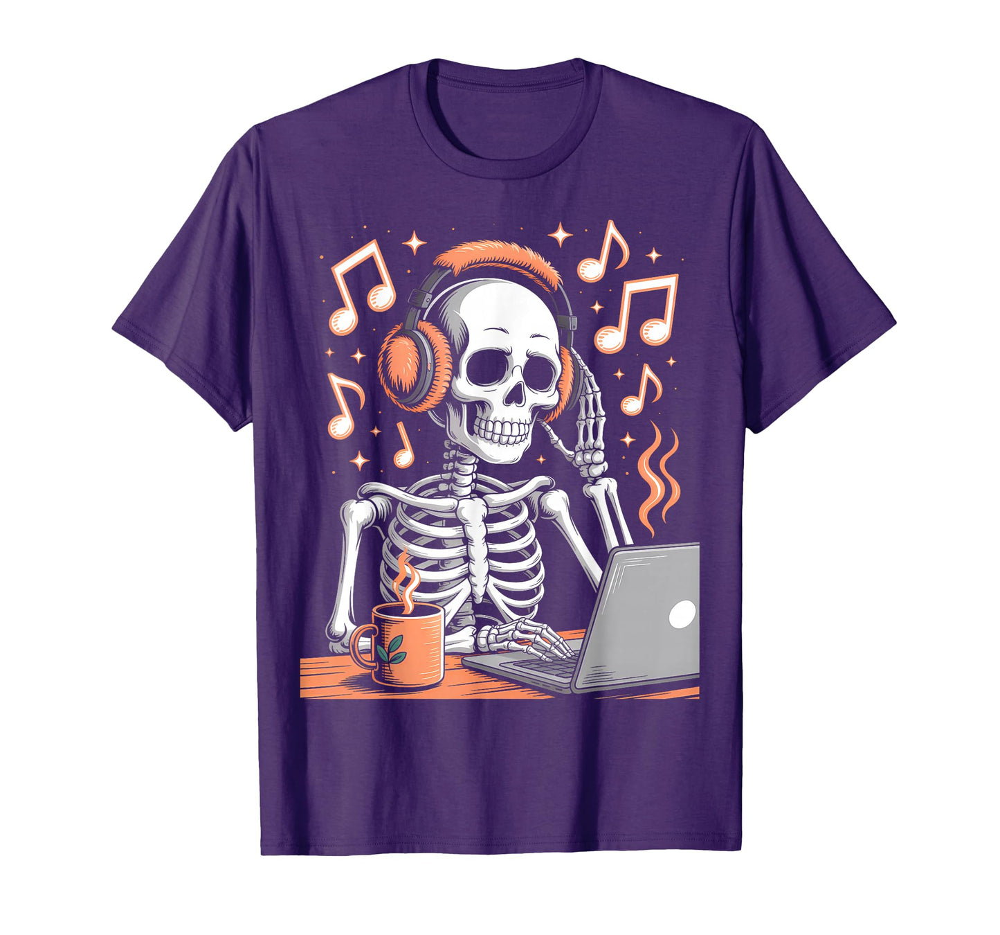 Halloween Skeleton Chilling Music Costume T-Shirt