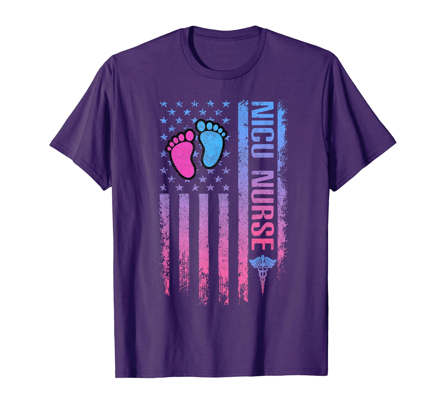 Cute American Flag - Patreotic NICU Nurse T-Shirt for Women Men