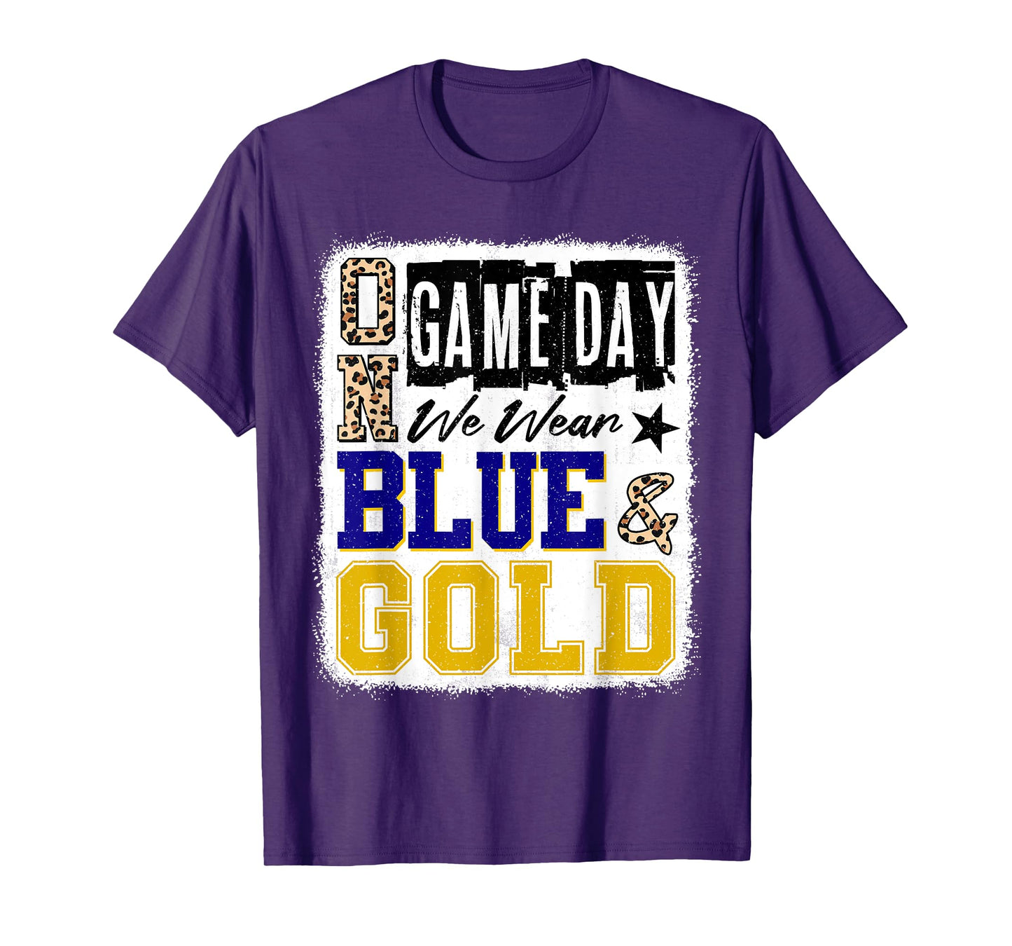 On Gameday Football We Wear Blue And Gold School Spirit T-Shirt