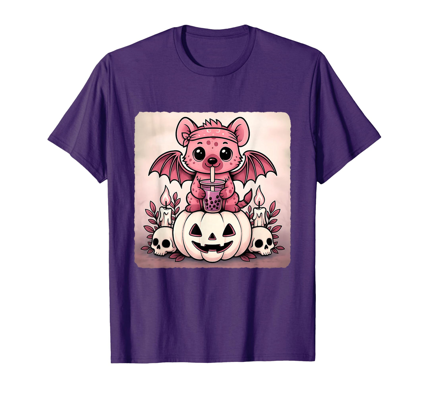 Hyena Bat Kawaii Pastel Goth Creepy Cute Skeleton T-Shirt