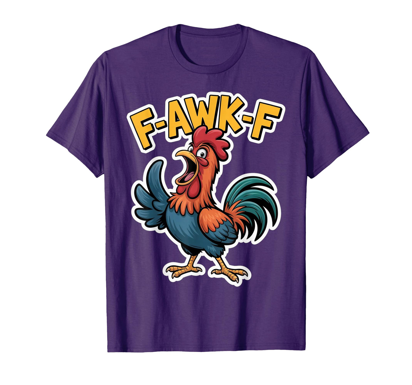 F-Awk-F Chicken F-Caw-F Rooster Funny Humor Meme Retro T-Shirt