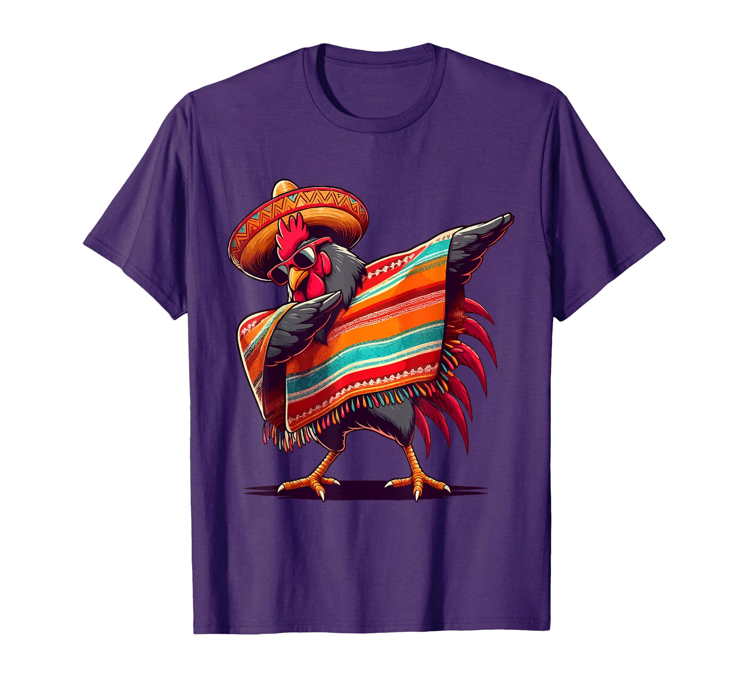 Rooster Dabbing Mexican Poncho Cinco de Mayo Chicken Lover T-Shirt