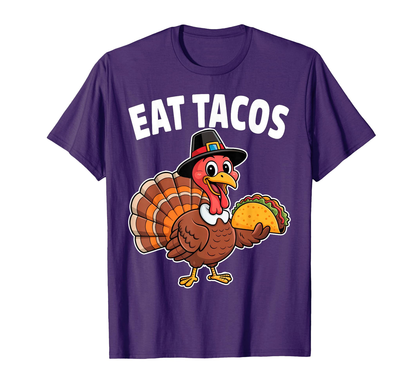 Funny Mexican Thanksgiving Turkey Eating Tacos Boy Girls T-Shirt
