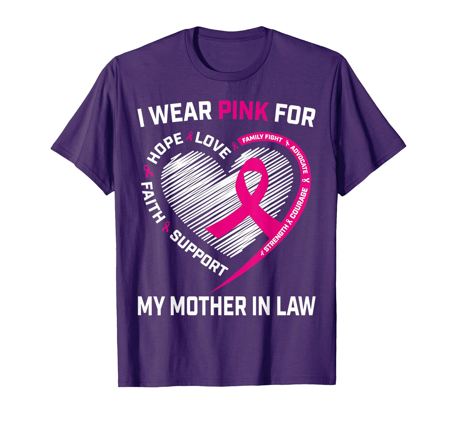 I Wear Pink For My Mother In Law Breast Cancer Awareness T-Shirt