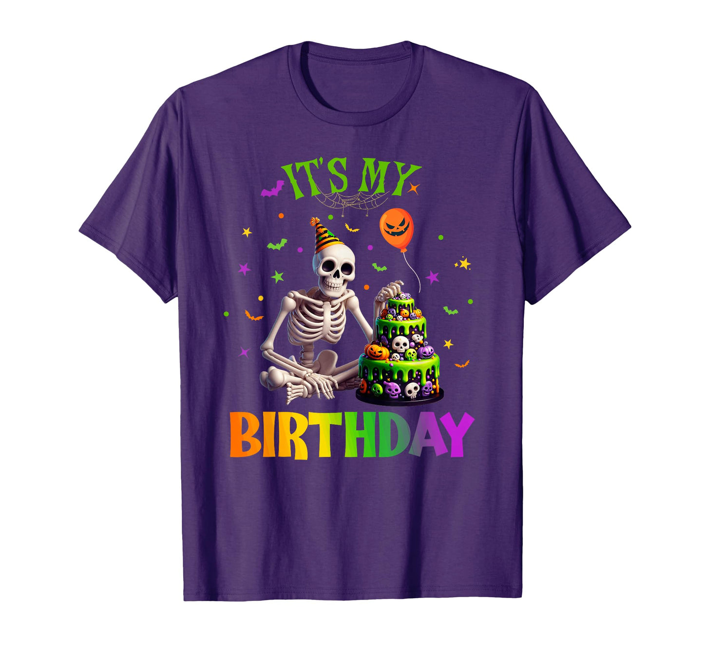 Halloween Skeleton Birthday Boy Party Spooly Girls Bday T-Shirt
