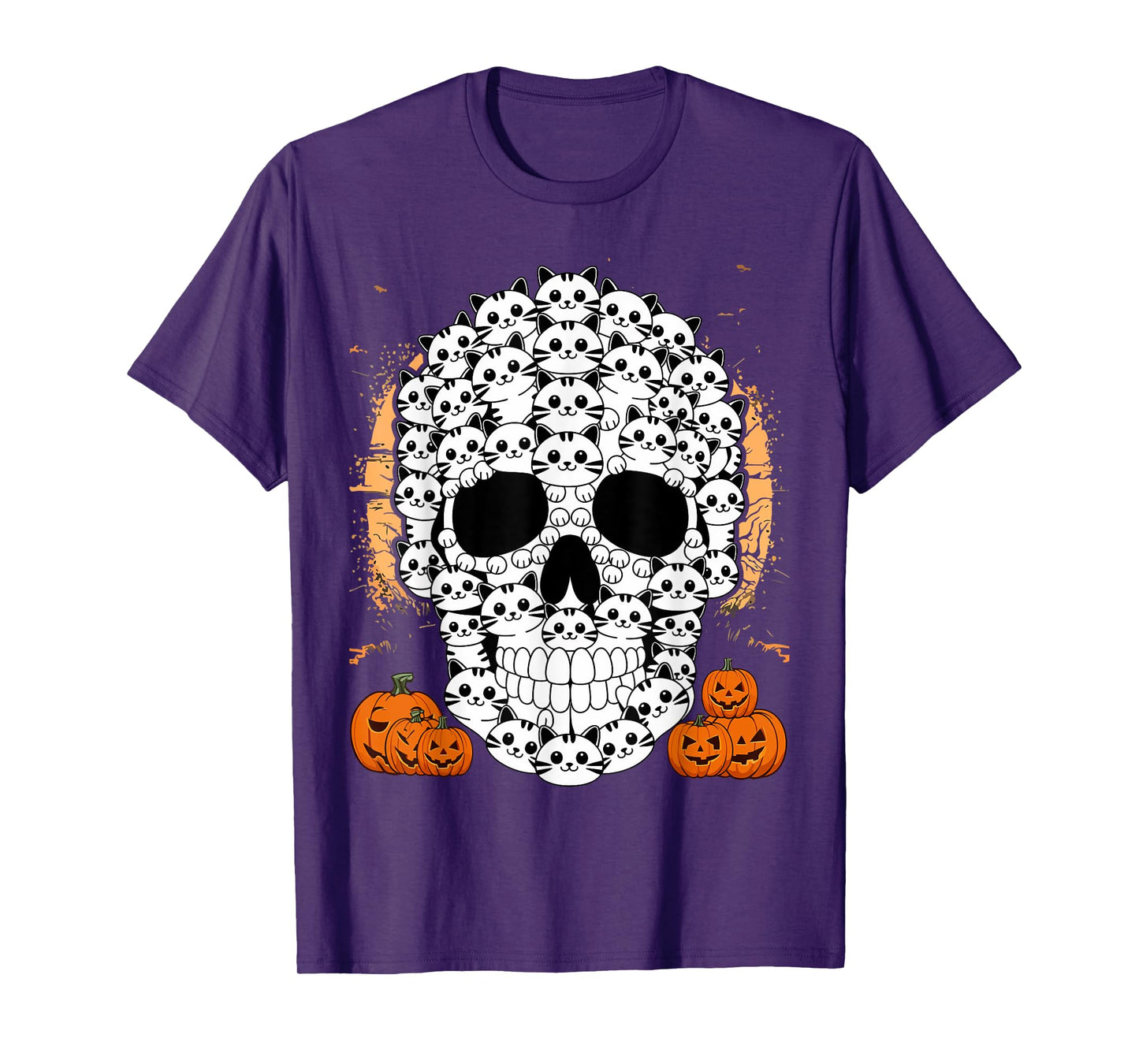 Skull Kitty Skeleton Halloween Costume Cat Lover T-Shirt