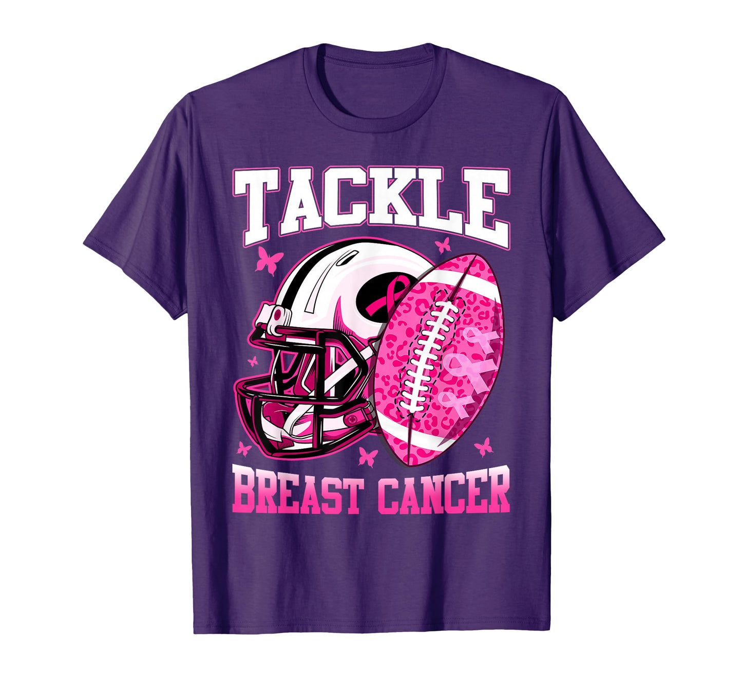 Tackle Breast Cancer Awareness Fighting American Football T-Shirt