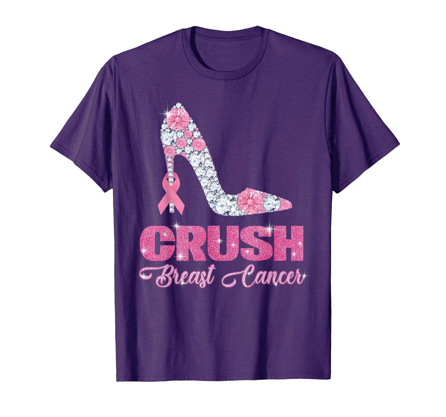 Crush Breast Cancer Bling Pink Ribbon Awareness October Gift T-Shirt