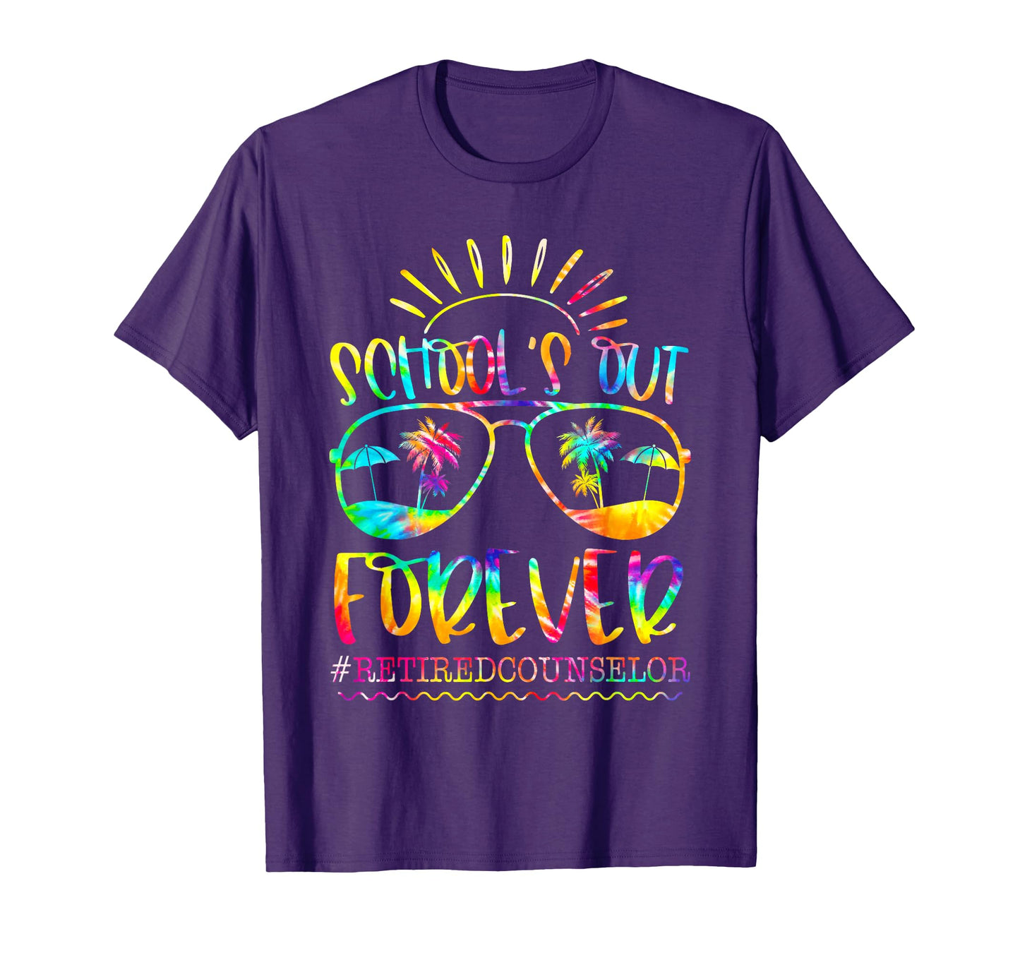 Schools Out Forever Retired Counselor Retirement Tie Dye T-Shirt