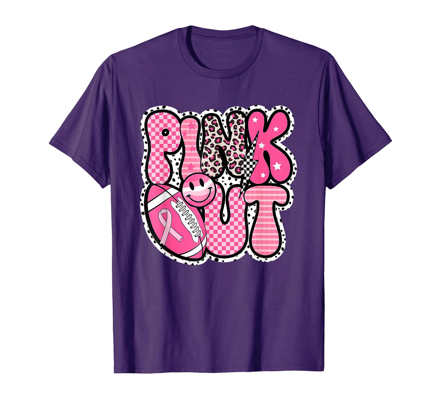 Pink Out Football Team Breast Cancer Awareness Month T-Shirt