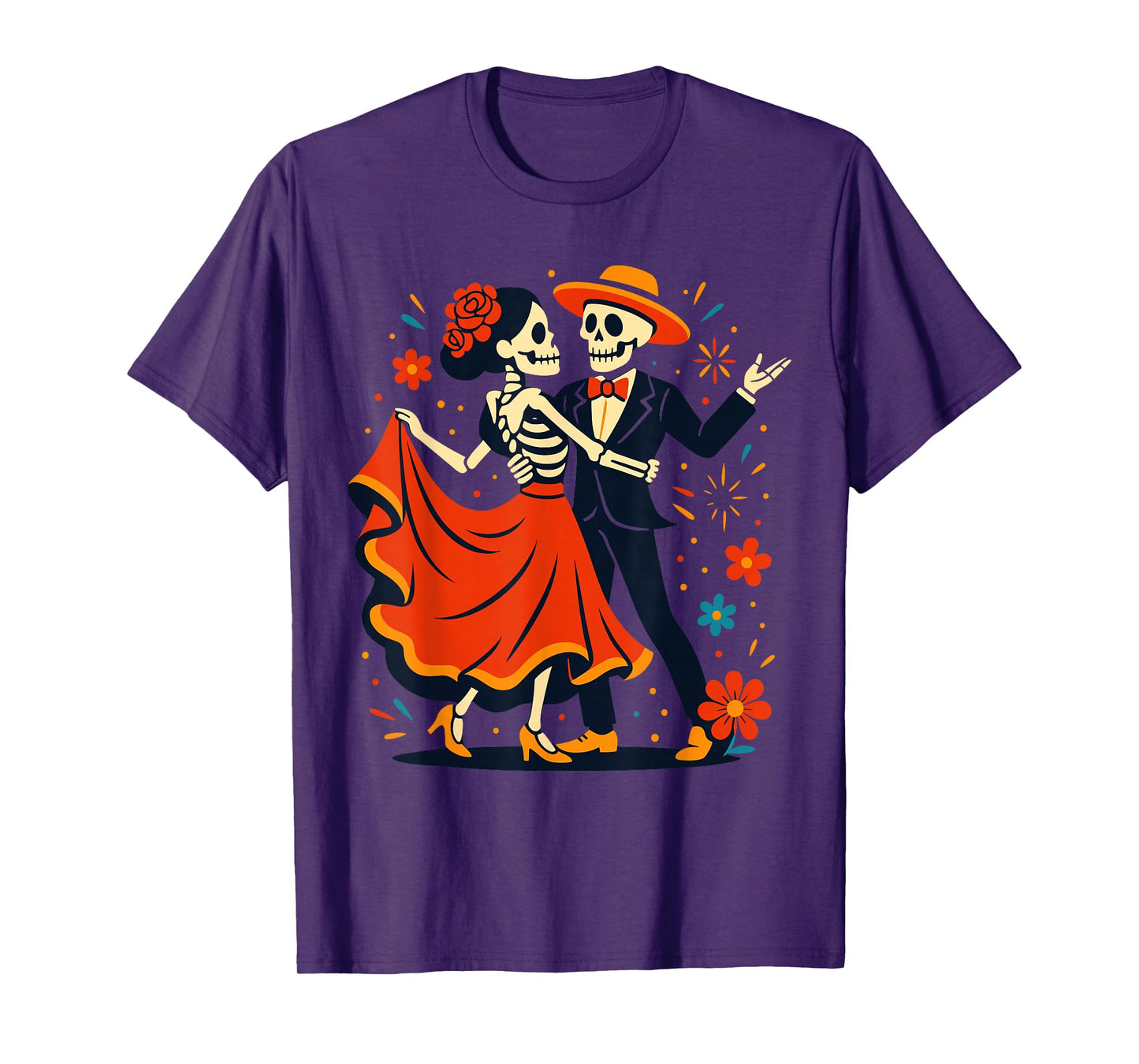 Dia De Los Muertos Couple Costume, Mexican Dancing Skeleton T-Shirt