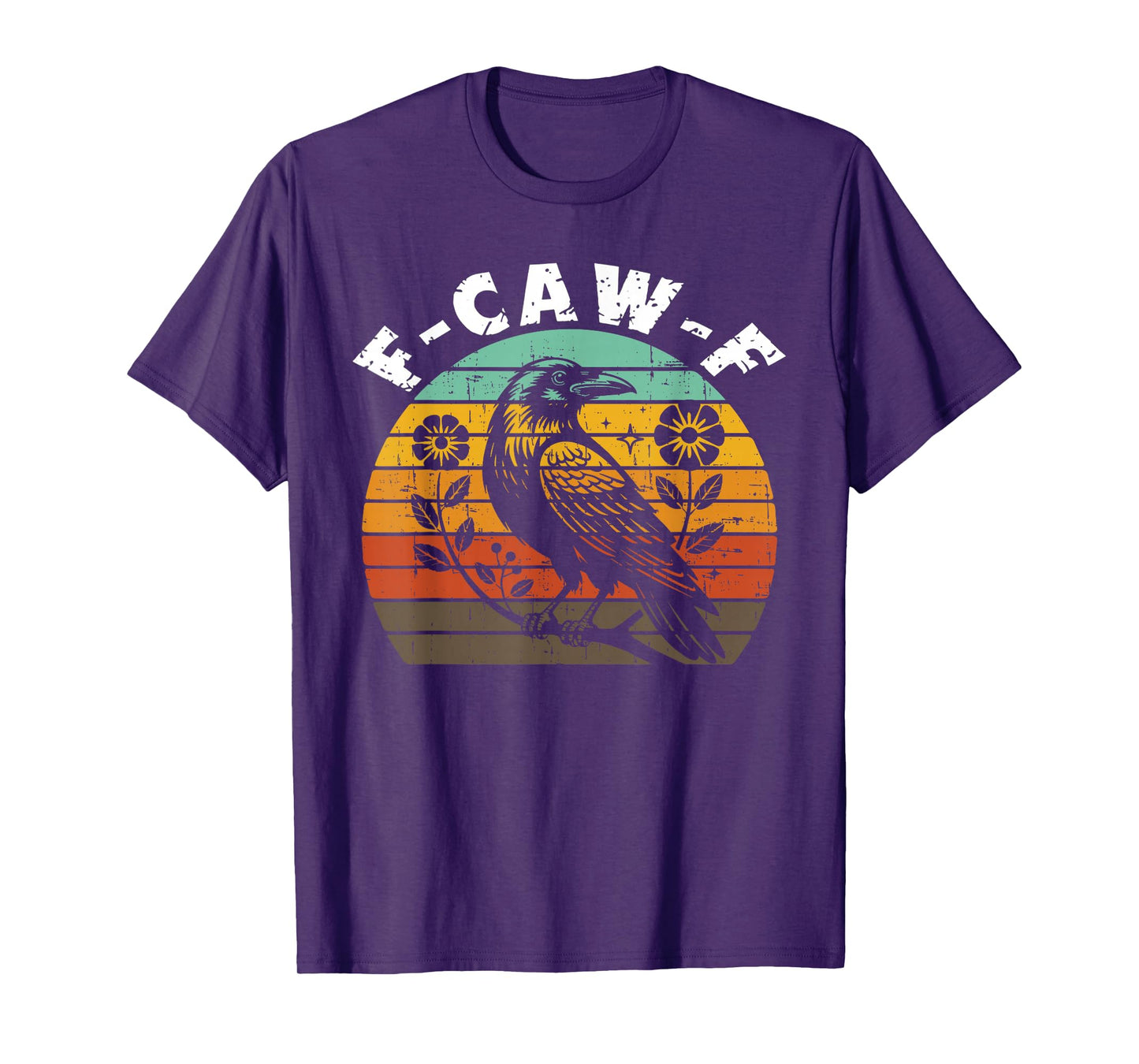 F-Caw-F Black Crow Funny Black Bird Moon Gothic Adult Humor T-Shirt