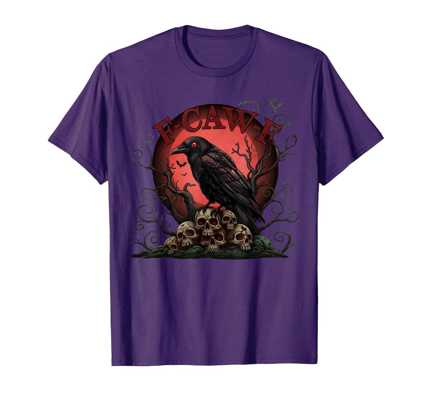 Skull Pile Raven F-Caw-F Halloween Tee T-Shirt