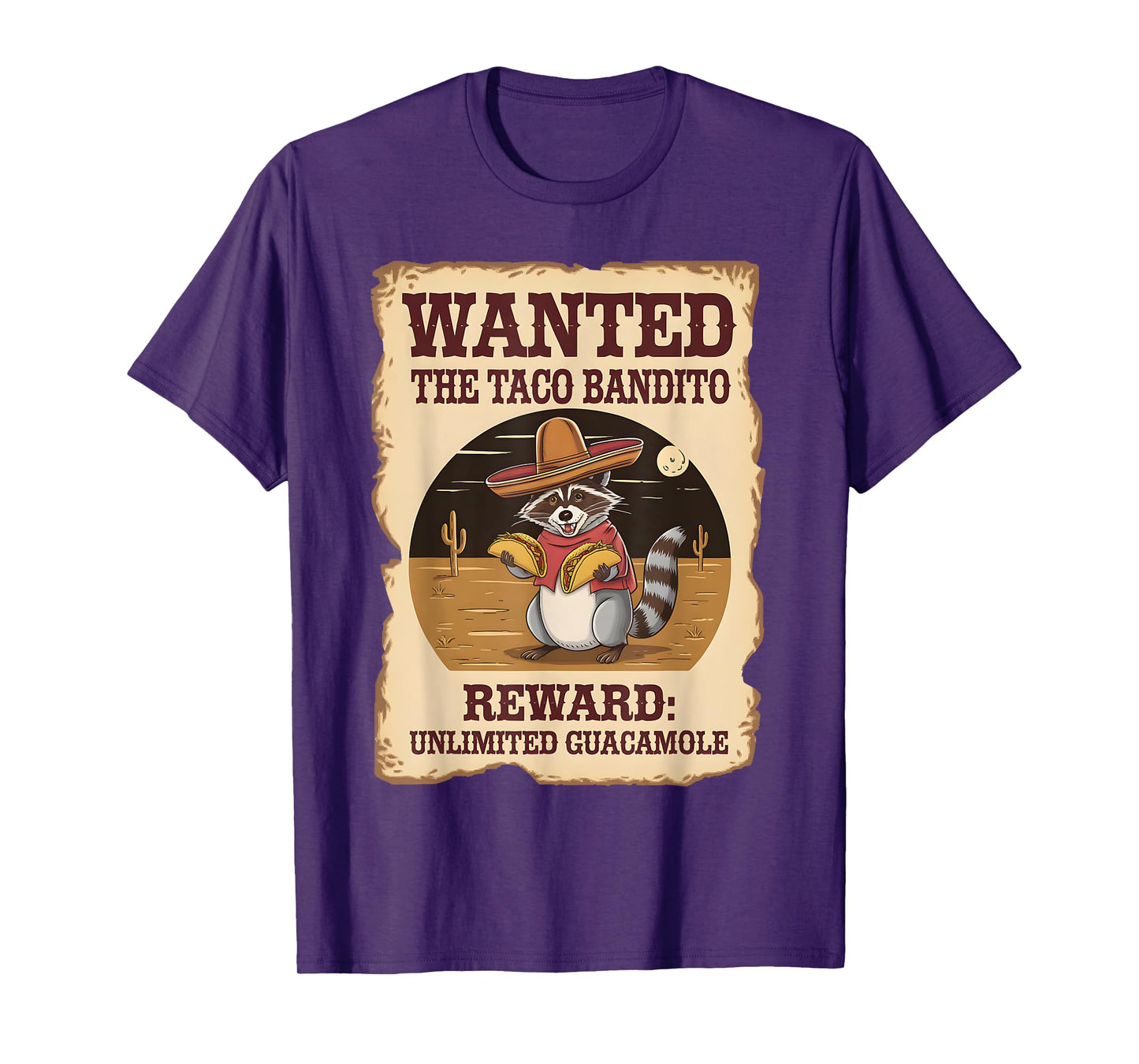 Funny Mexican Raccoon Taco Bandido Raccoon Guacamole Lover T-Shirt