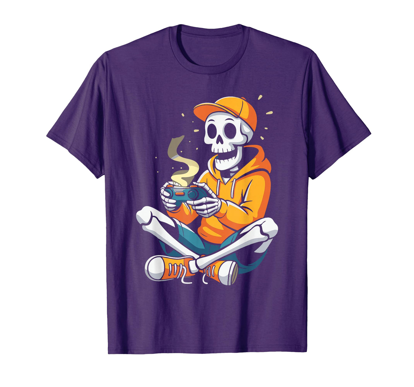 Spooky Skeleton Video Game Halloween Gaming Gamer Boys Funny T-Shirt