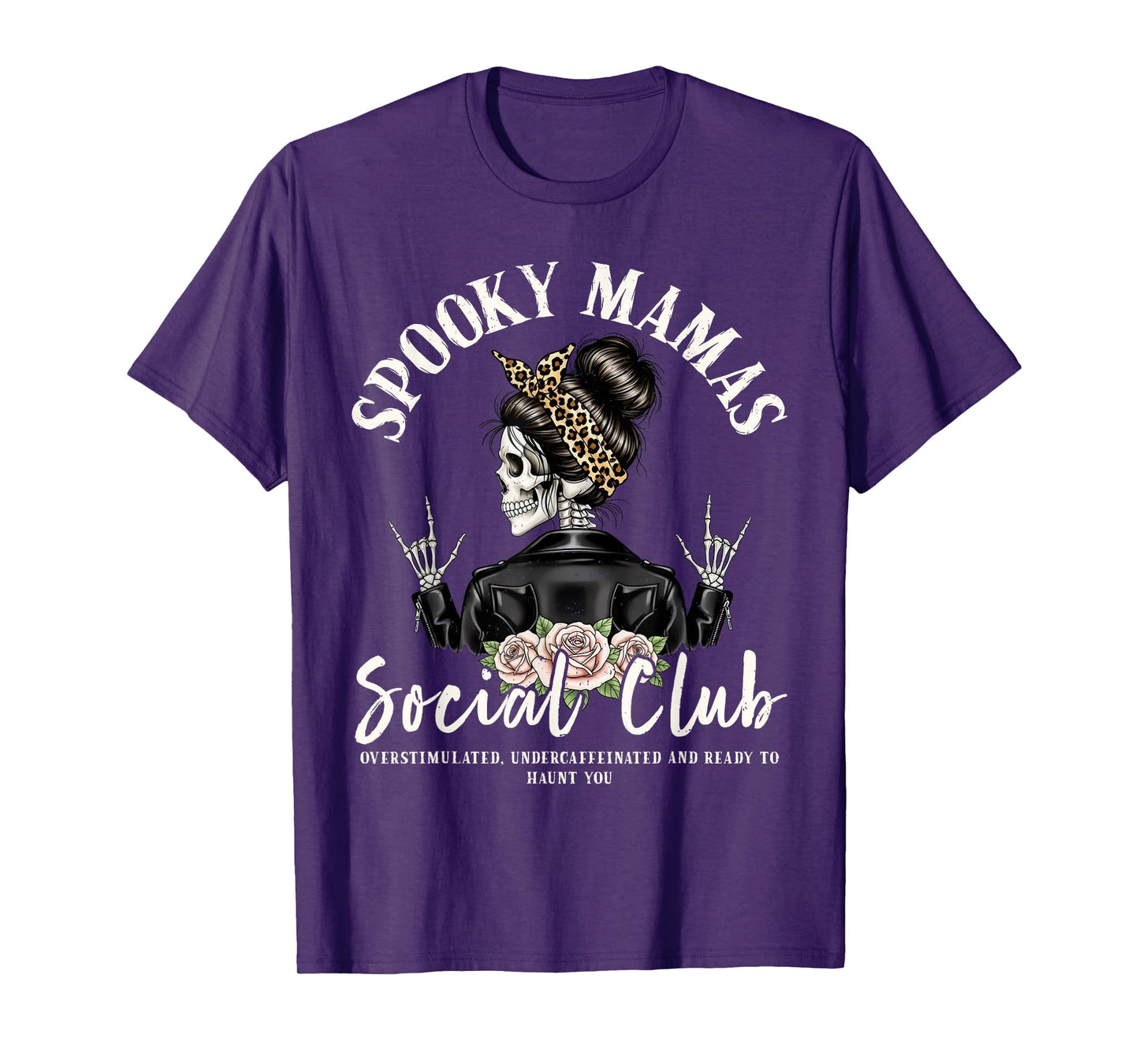 Spooky Mamas Social Club Halloween Vibe Skeleton Women Funny T-Shirt