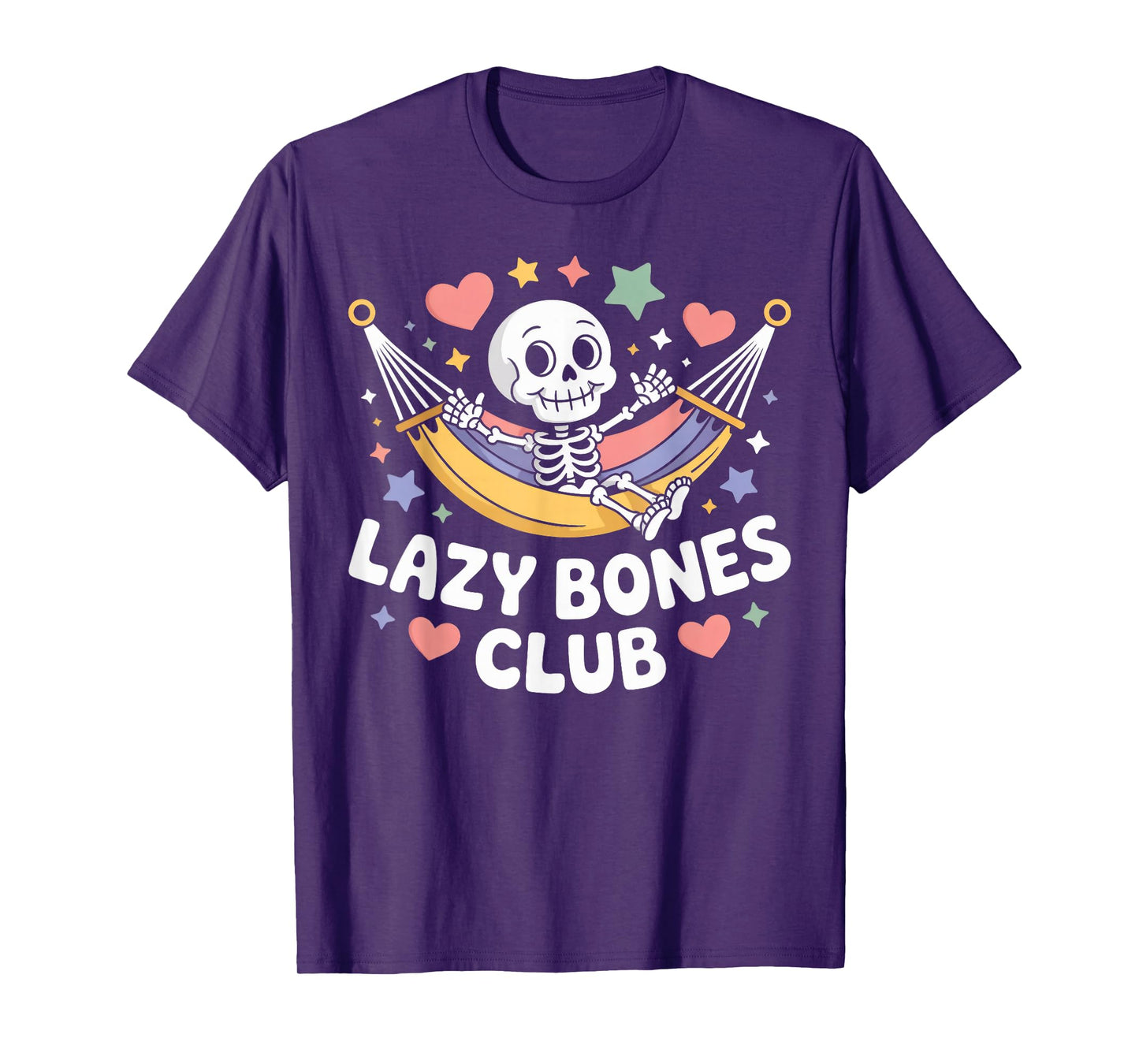Lazy Bones Club Cartoon Skeleton Hammock T-Shirt