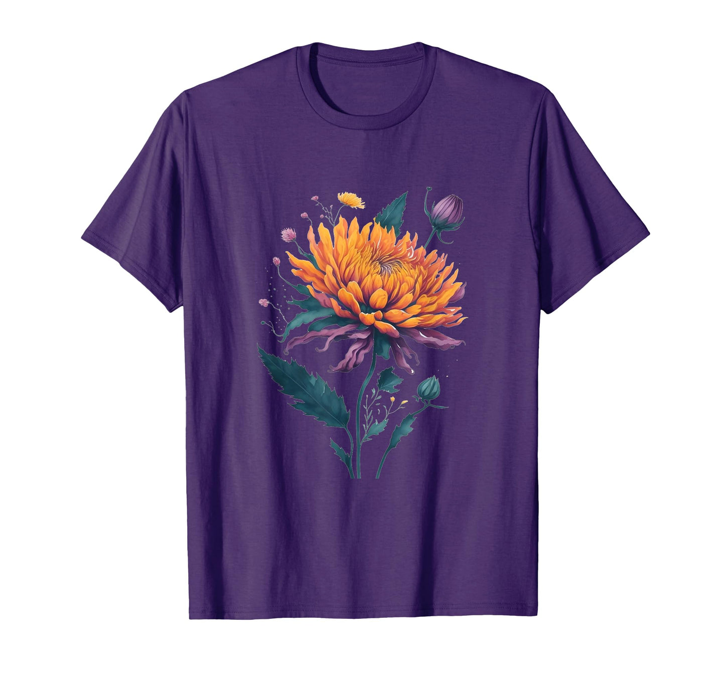 Vibrant Autumn Chrysanthemum Bloom in Full Glory T-Shirt