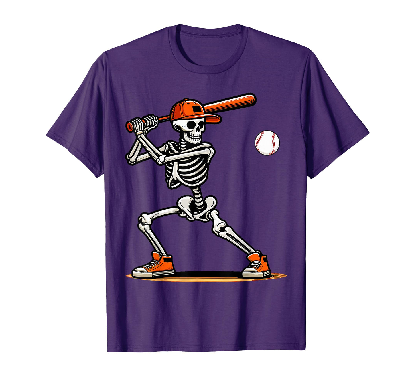 Baseball Skeleton Spooky Boys Halloween Baseball Player T-Shirt