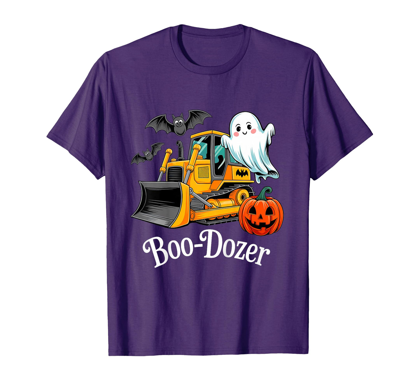 Kids Halloween Bulldozer Construction Trucks Ghost Halloween Kids T-Shirt