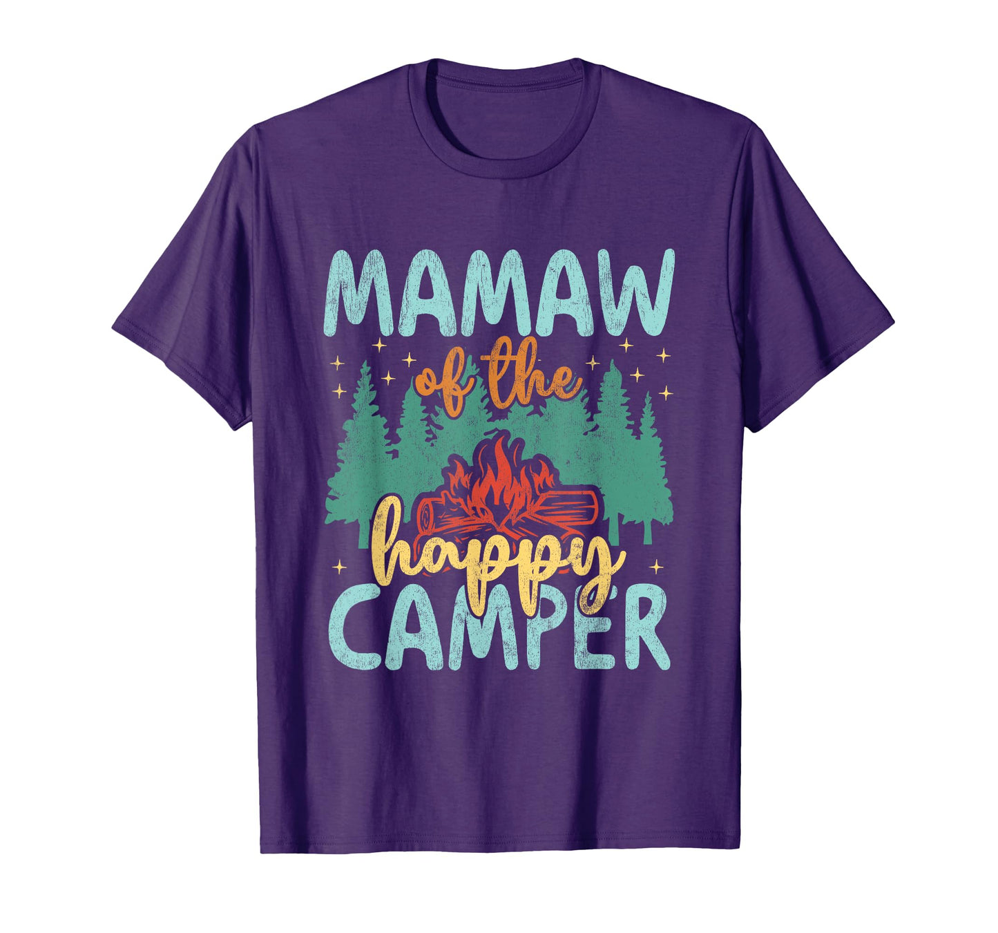 Mamaw of Happy Camper 1st Birthday Party Retro Mamaw T-Shirt