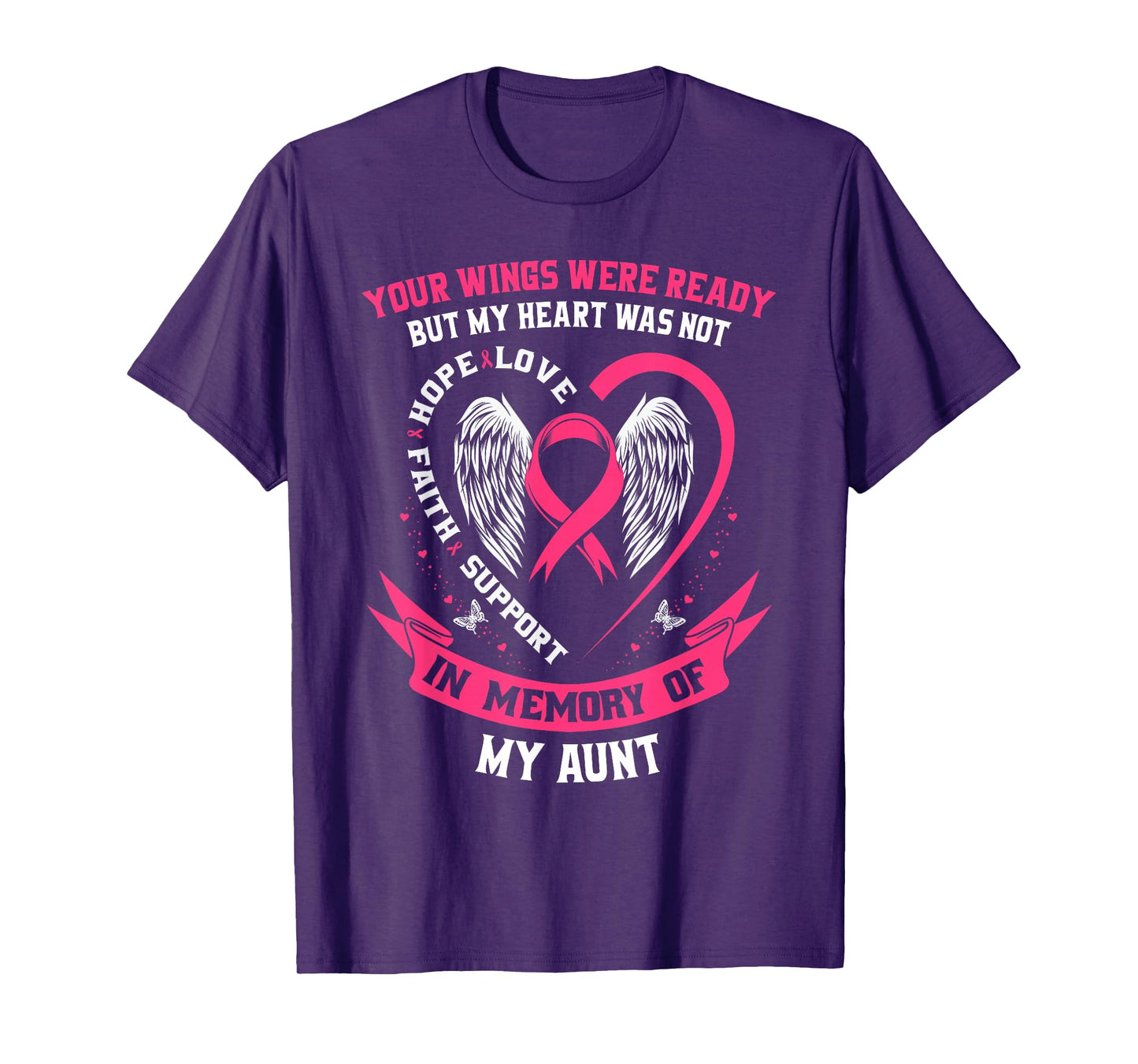 Memorial Gifts Loss of Aunt Breast Cancer Awareness Shirts T-Shirt