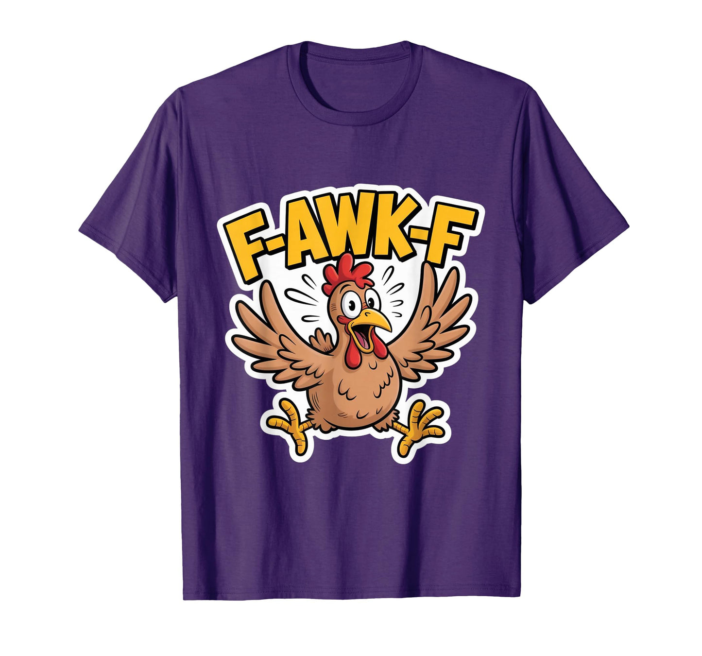 F-Awk-F Chicken F-Caw-F Rooster Funny Humor Meme Retro T-Shirt