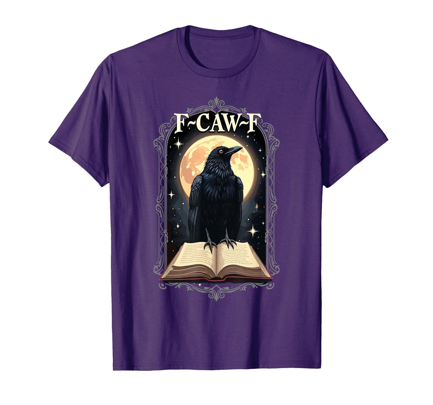 F-Caw-F Black Crow Funny Halloween Raven Moon T-Shirt