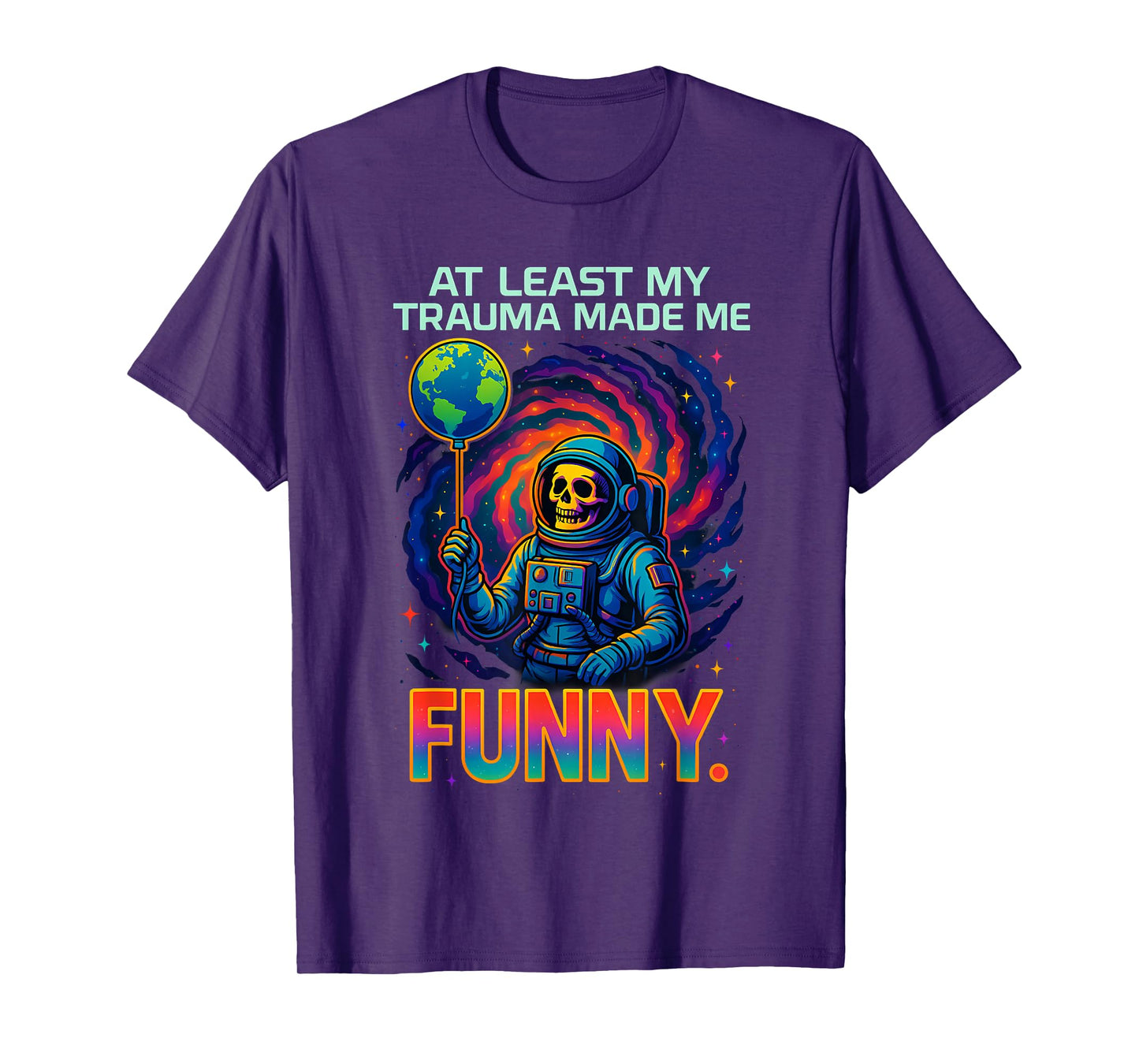 Trauma Made Me Funny Skeleton Coffee Spicy Halloween Gag Men T-Shirt