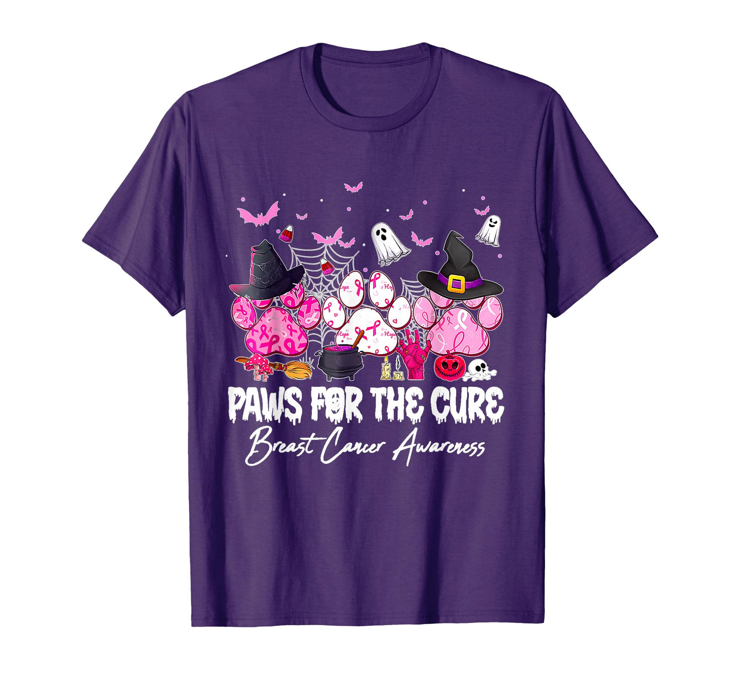 Pink Paws for The Cure Breast Cancer Awareness Dog Cat Lover T-Shirt