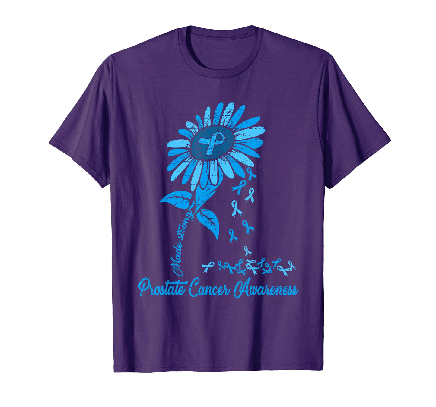 Prostate Cancer Awareness Sunflower Ribbon Blue Support T-Shirt