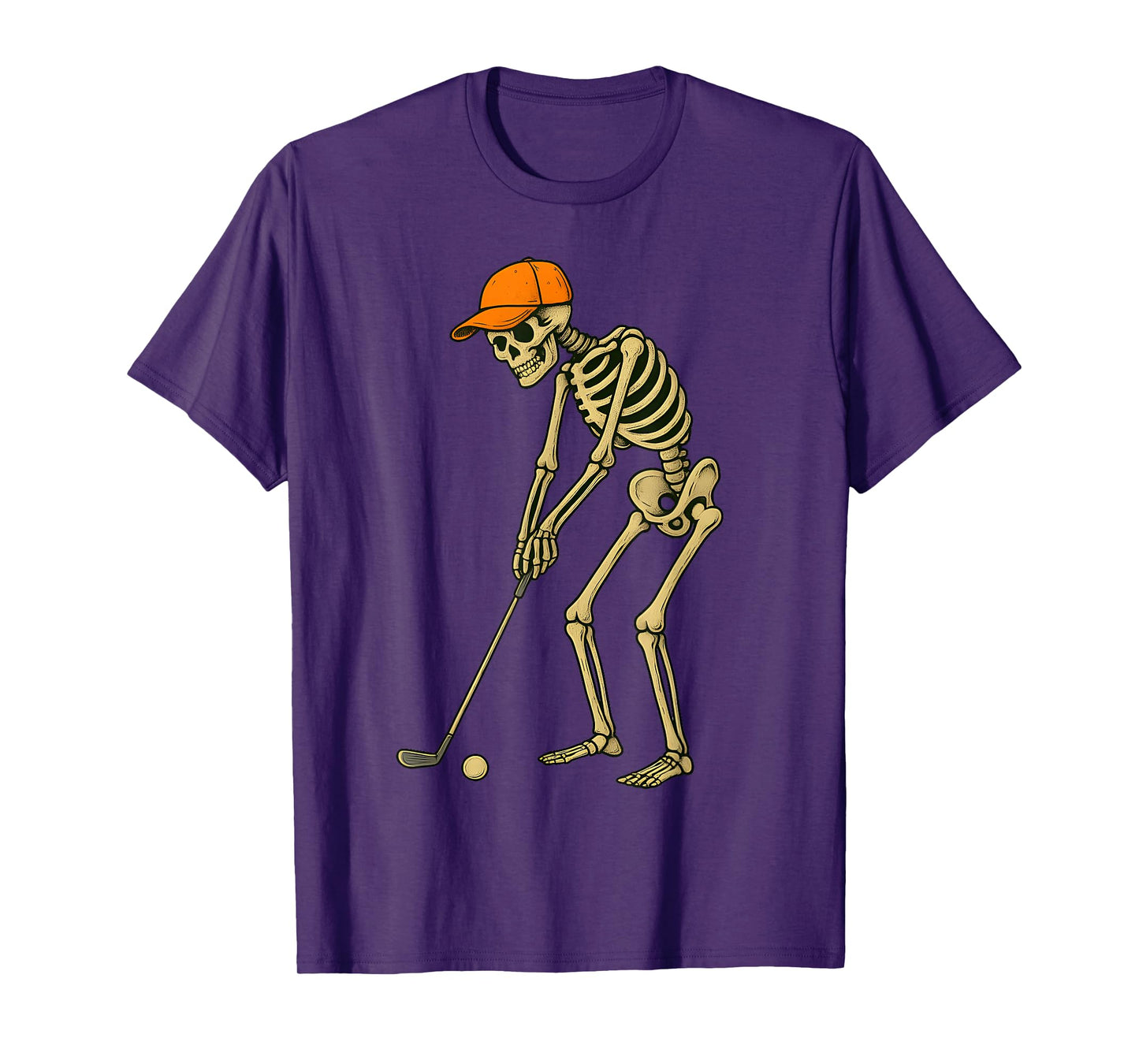 Skeleton Golf Halloween Golfer Golf Player Funny Men Dad T-Shirt
