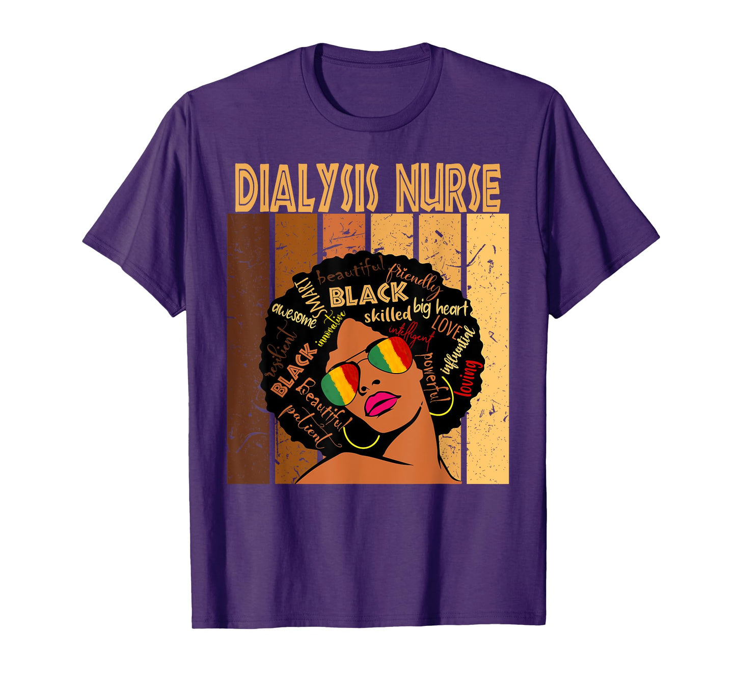 Dialysis Nurse Afro African American Black History Month T-Shirt