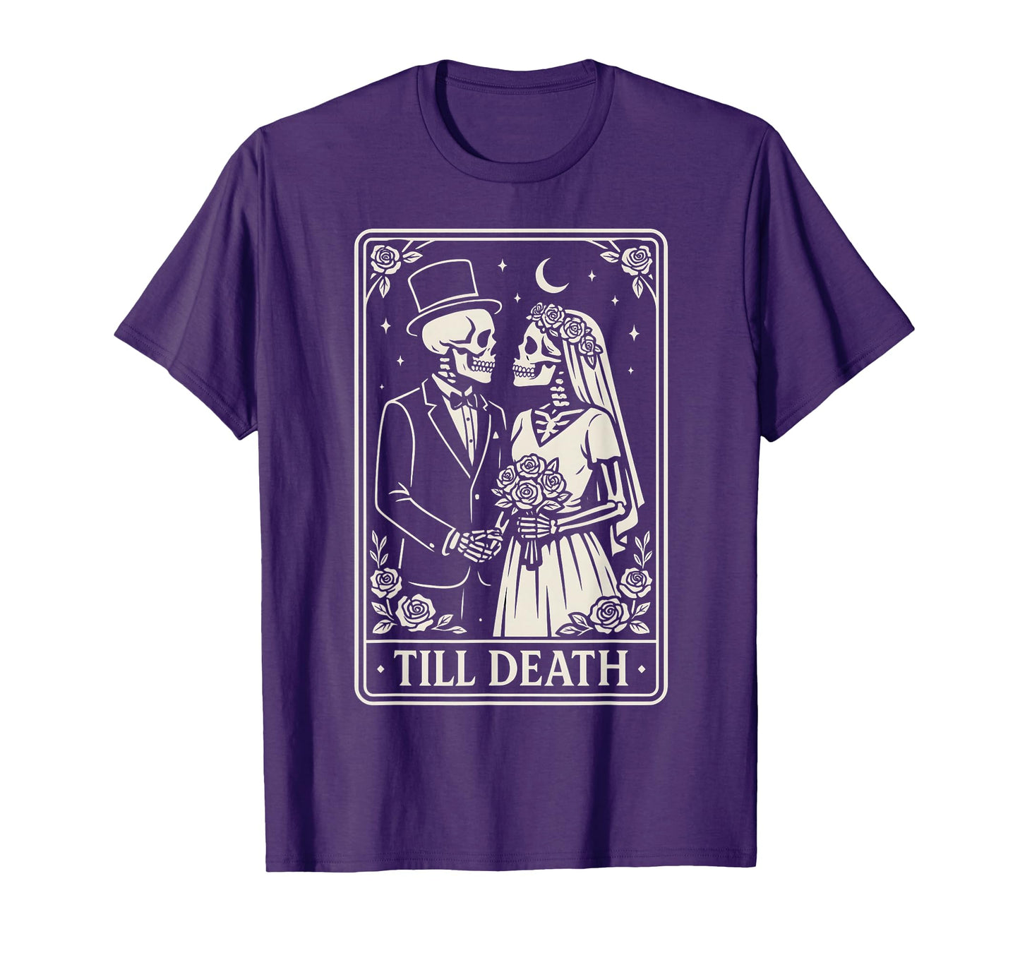 Till Death Skeleton Love Couples Gothic Wedding Bride Groom T-Shirt
