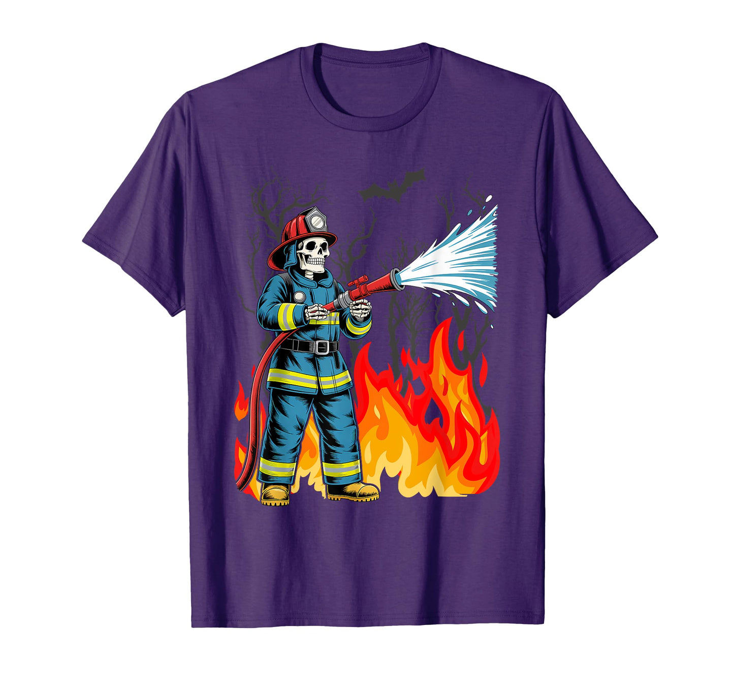 Halloween Skeleton Firefighter T-Shirt