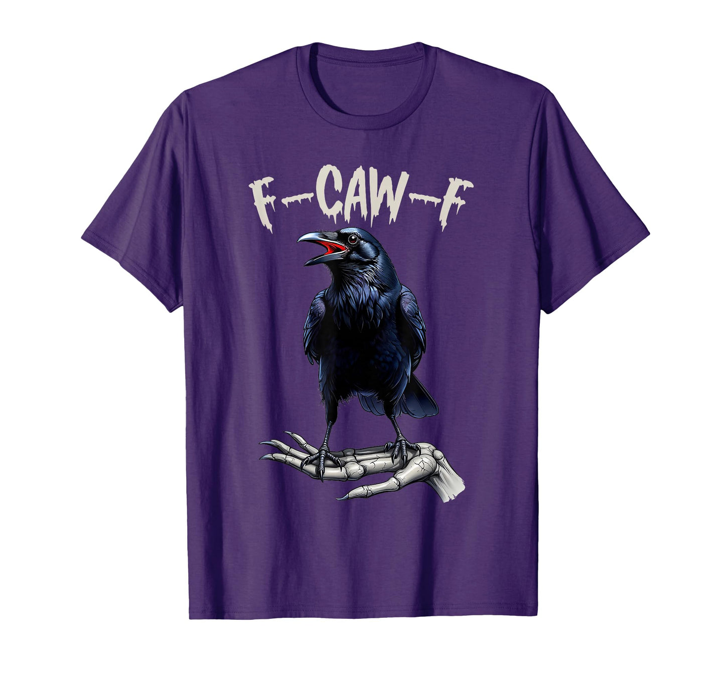 Black Crow, F-Caw-F Funny Black Bird Moon Gothic Adult Humor T-Shirt