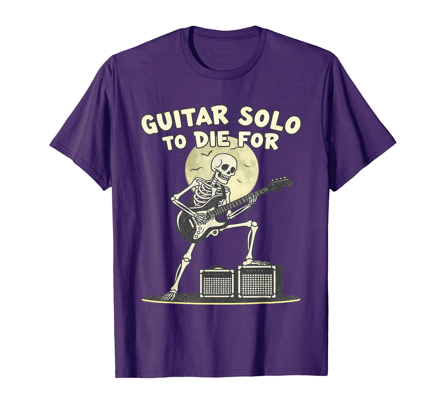 Skeleton Playing Guitar - Vintage Guitarist Halloween T-Shirt
