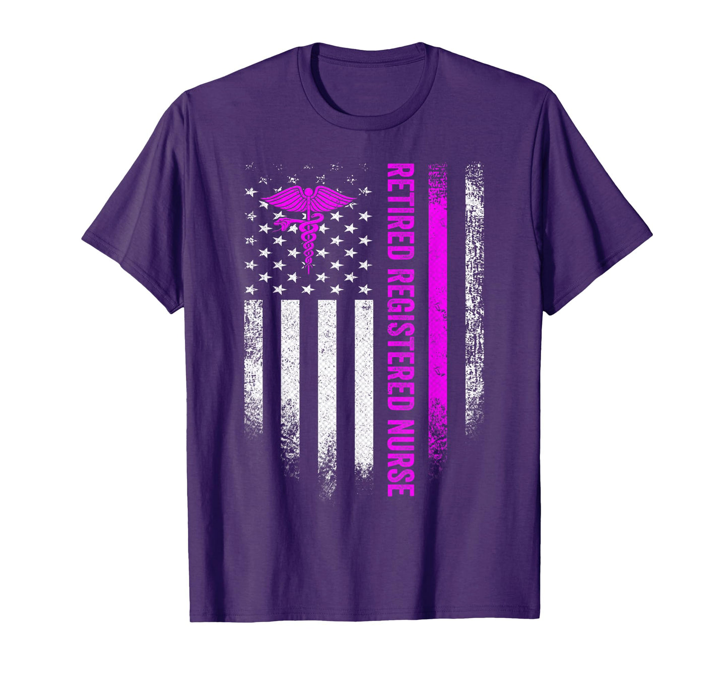 Vintage US Flag Proud Retired RN Registered Nurse Retirement T-Shirt