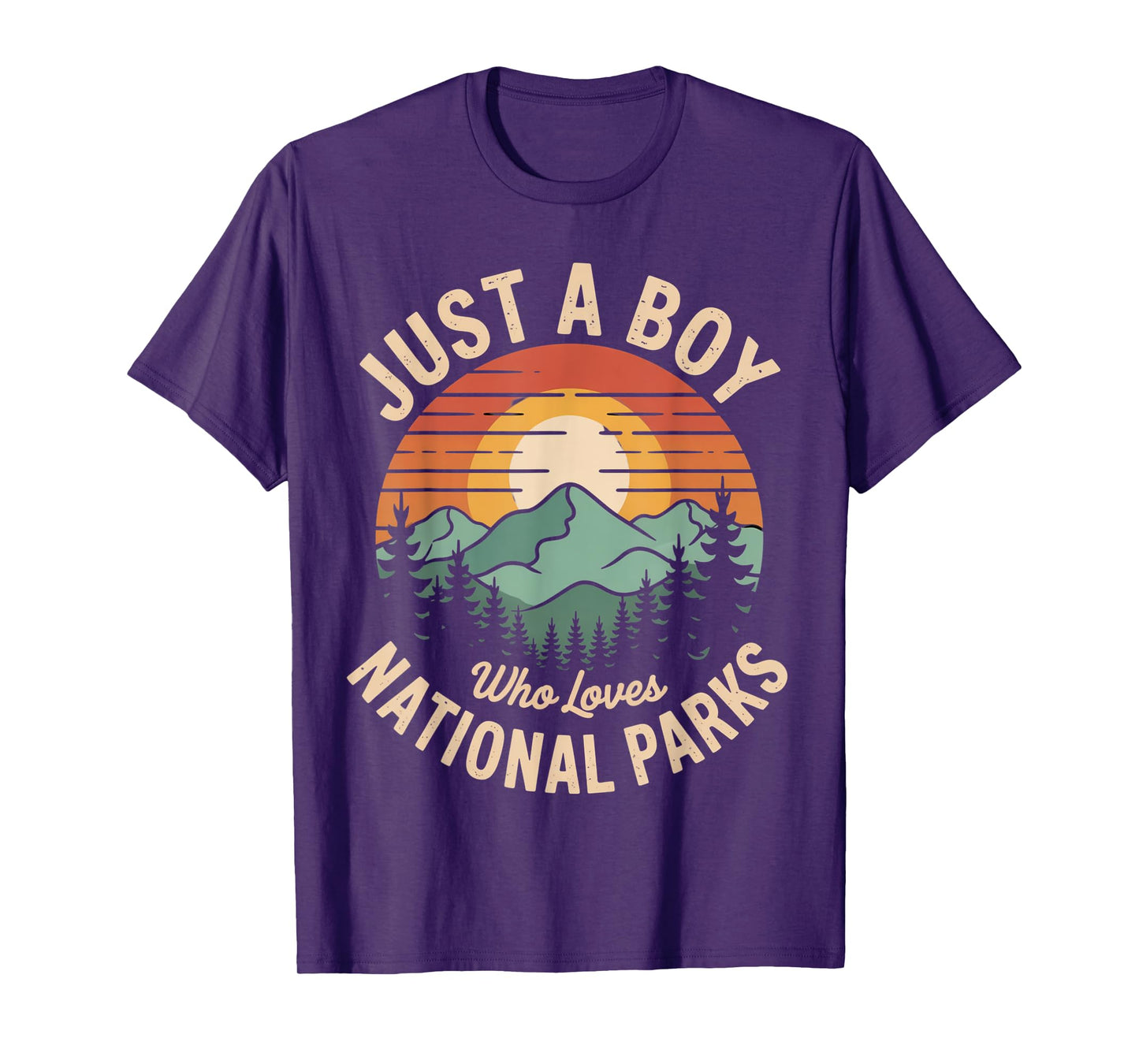 Just A Boy Who Loves National Parks Retro Nature vintage T-Shirt