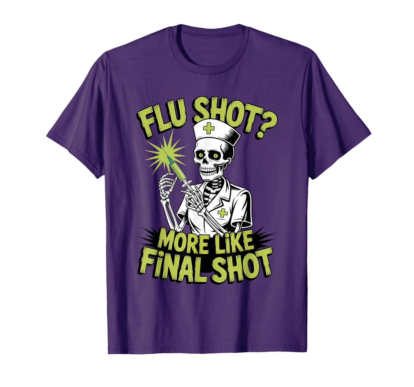 Skeleton Nurse Halloween Funny Spooky Medical T-Shirt