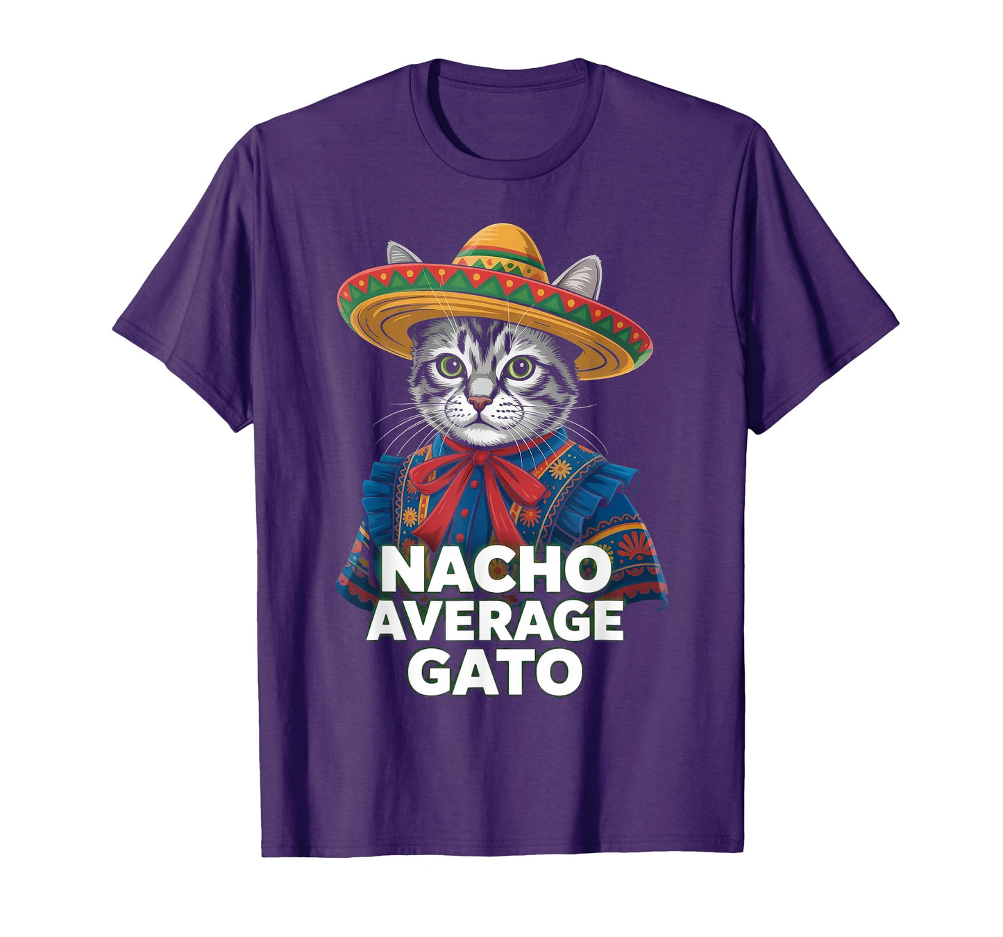 Gato Funny Cat Latino for Men Women Girls Kids Fiesta Taco T-Shirt