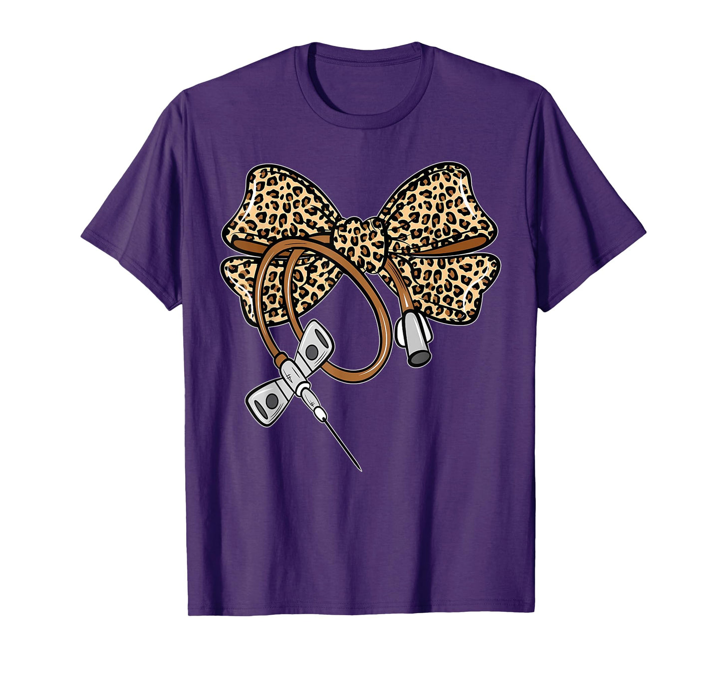 Leopard Coquette Bow Phlebotomist Nurse Phlebotomy Phleb T-Shirt