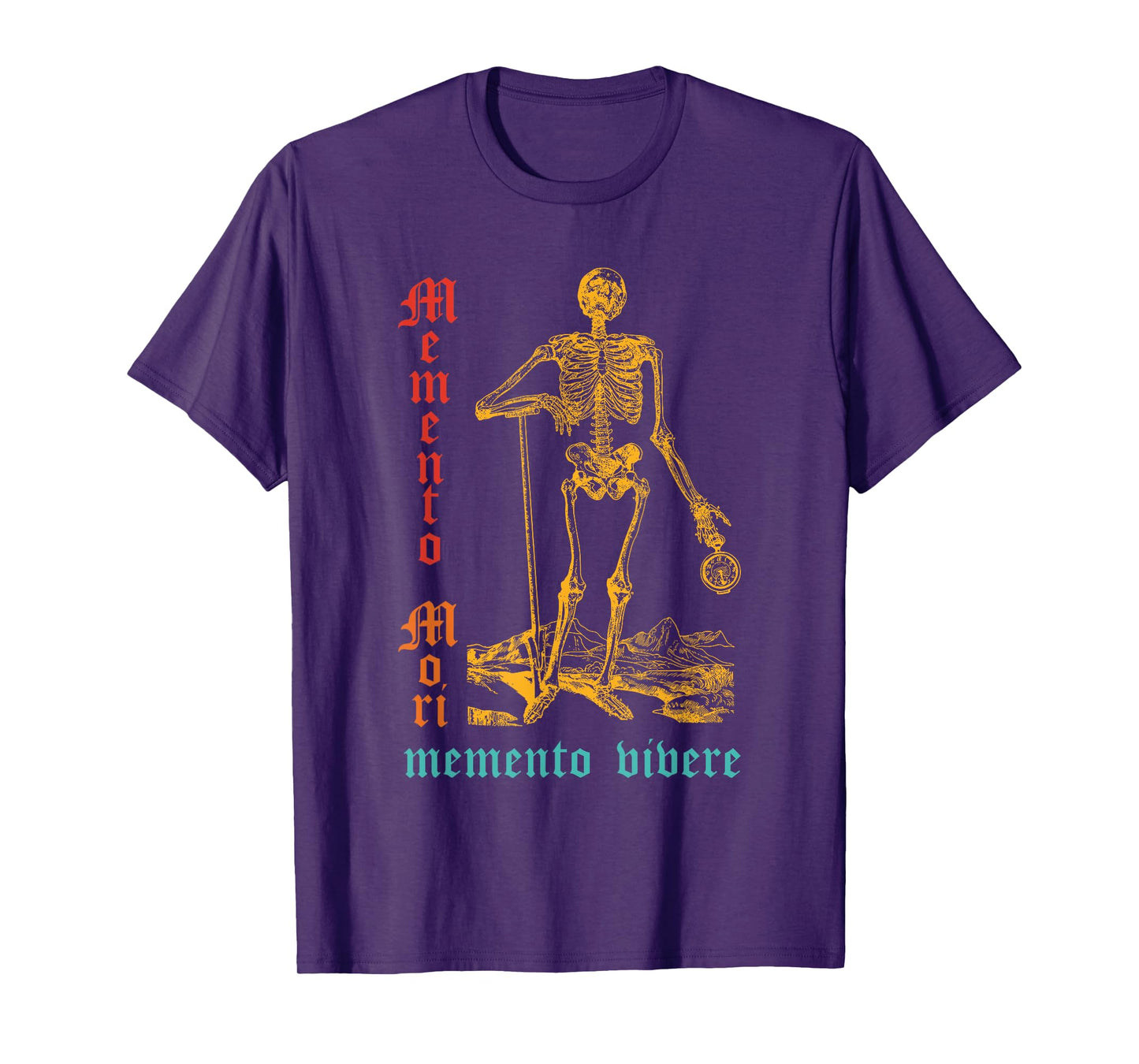 Memento Mori Memento Vivere Skeleton Vintage Design T-Shirt