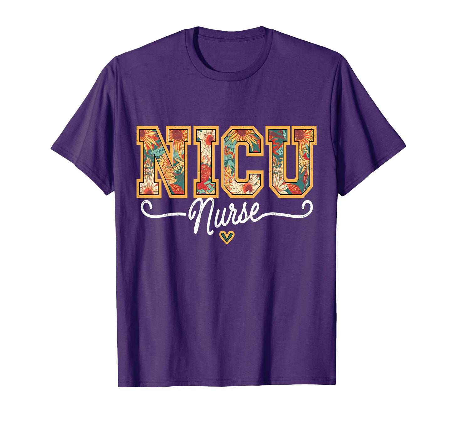 Floral NICU Nurse Neonatal ICU RN Nursing Staff Appreciation T-Shirt