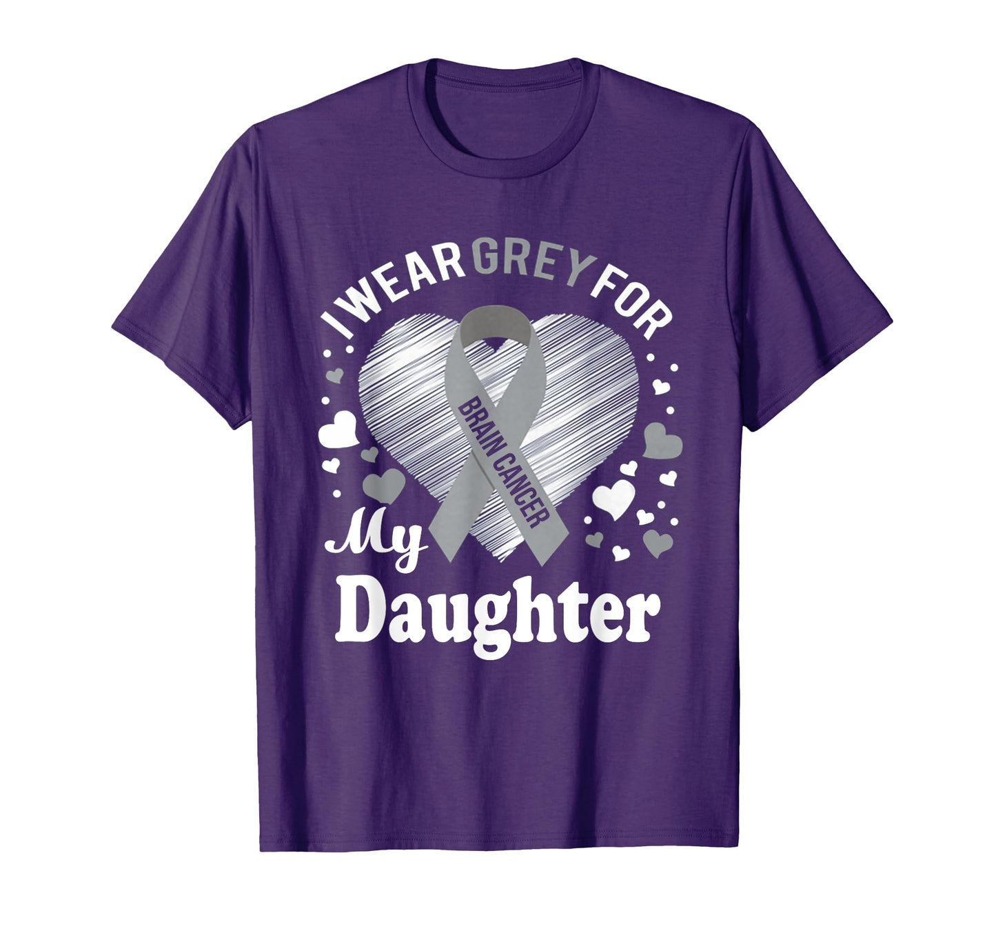 I Wear Grey For My Daughter Brain Cancer Awareness T Shirt T-Shirt