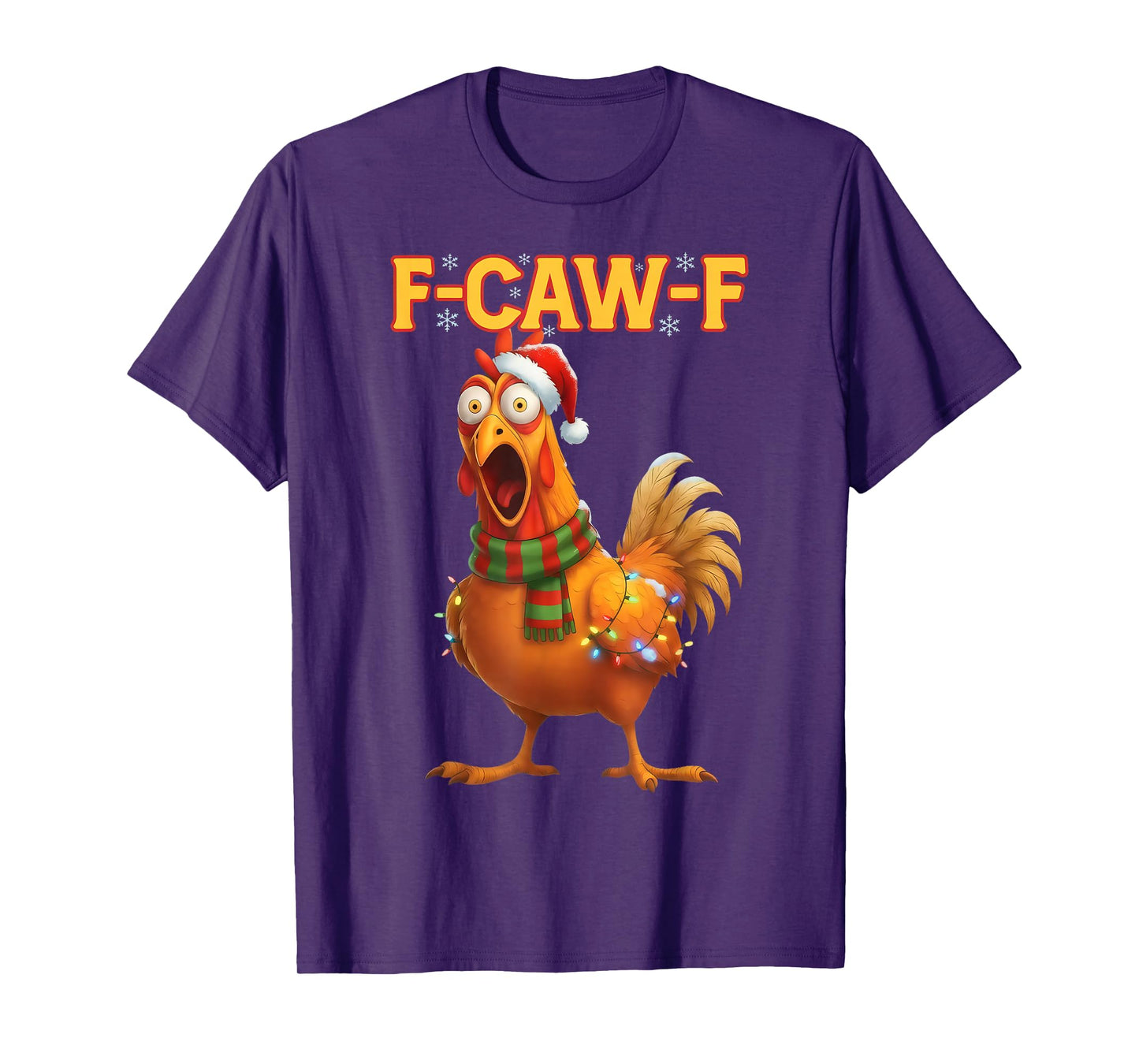 Funny Christmas Santa Chicken F-CAW-F Rooster Holiday Meme T-Shirt