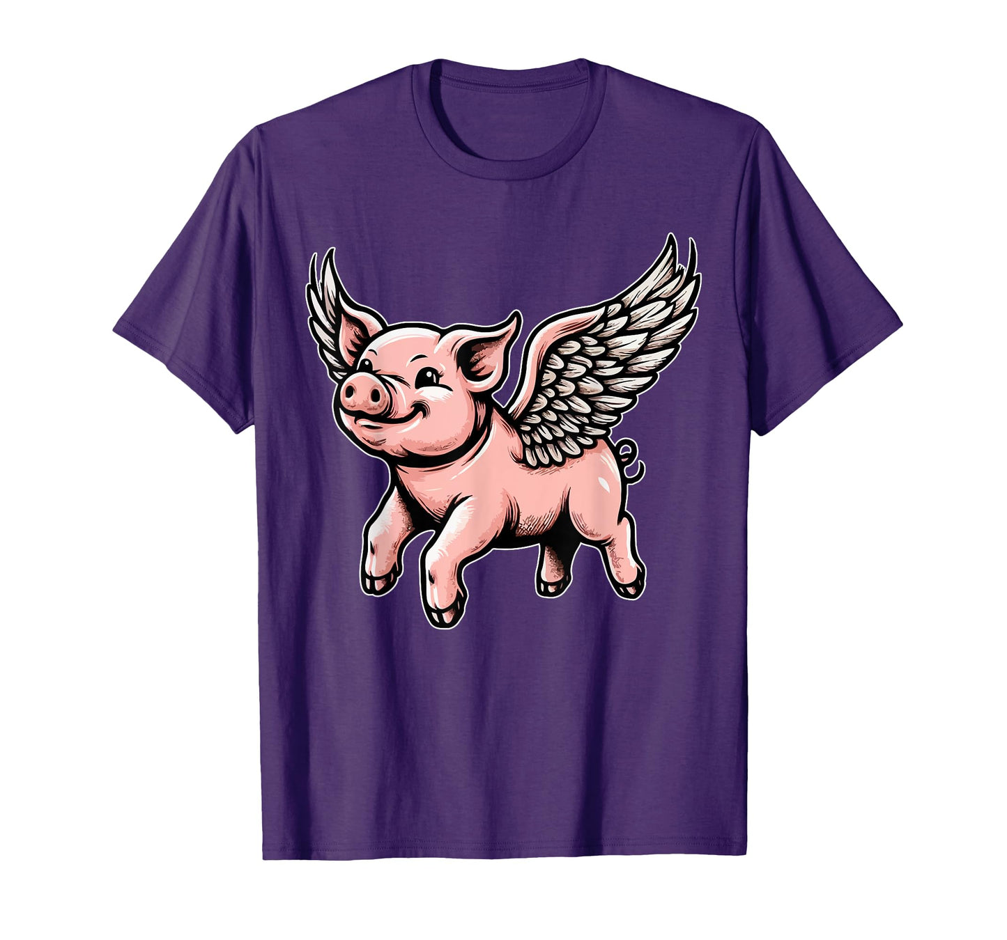 Flying Pig with Wings Dreamers Delight Pig Lovers Funny T-Shirt