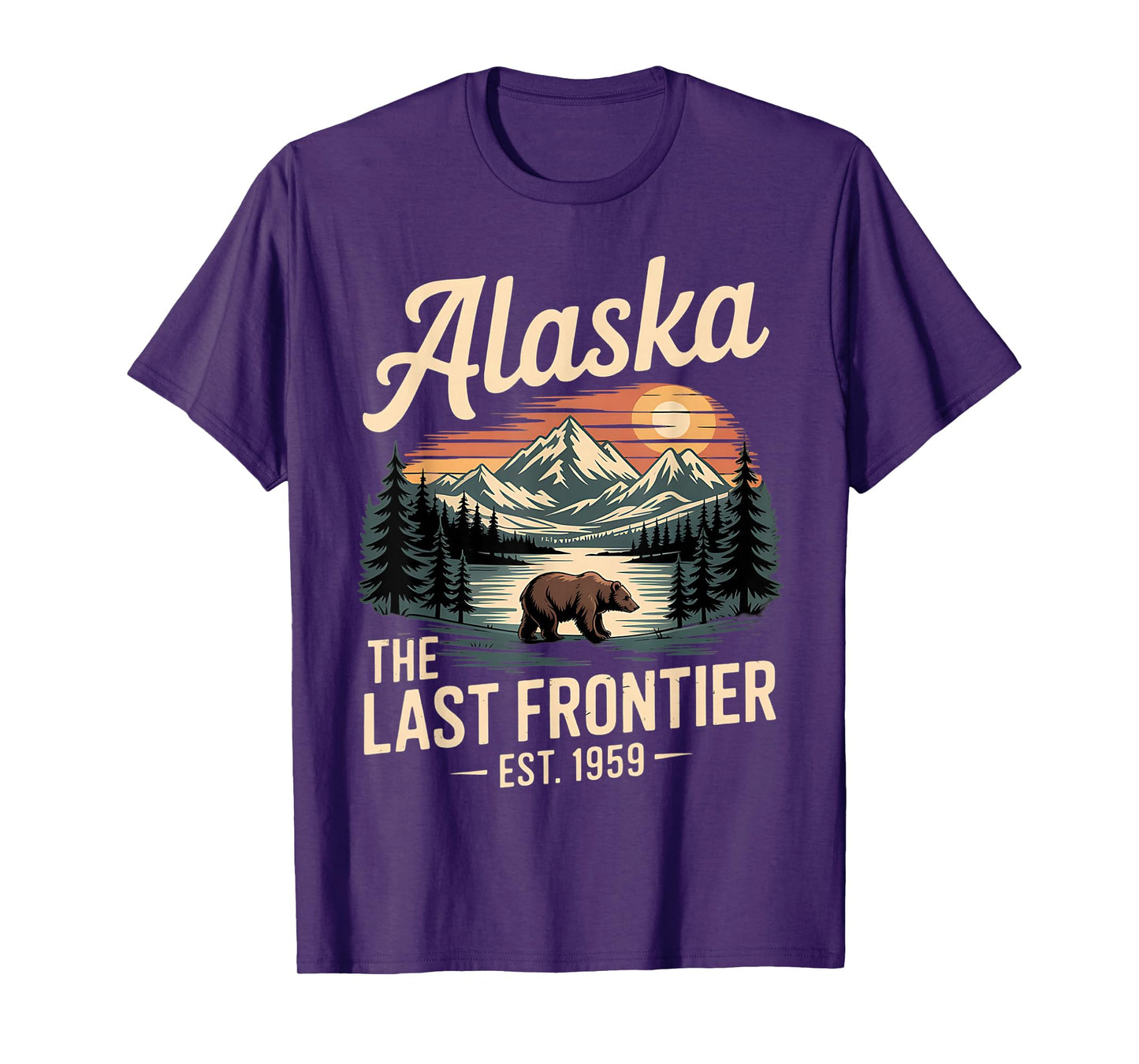 Alaska The Last Frontier Est 1959 Bear Nature Vintage T-Shirt